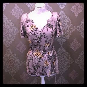 Floral and lace tunic